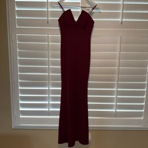 Liv Foster Strapless Burgundy Dress
